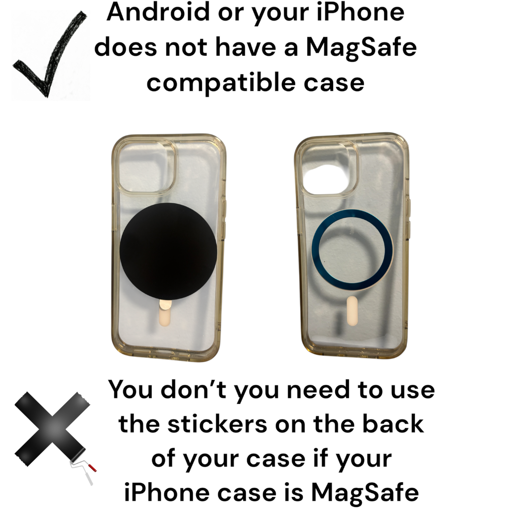 Magnetic Round Stickers For Non-Magsafe Cases or Android Phones