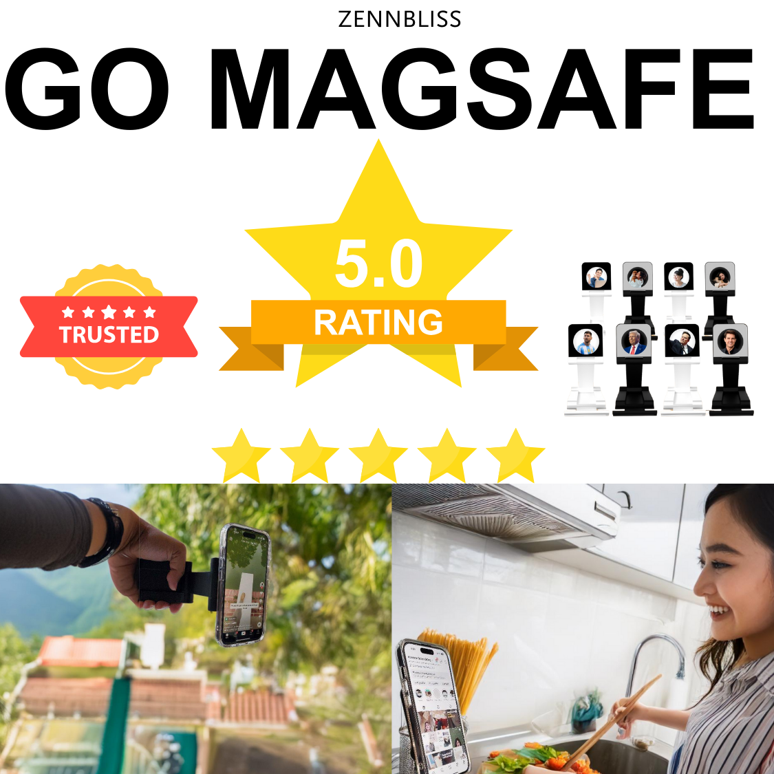 Ganesha Magnetic Cell Phone Stand Holder Tripod MagSafe for iPhone & Android