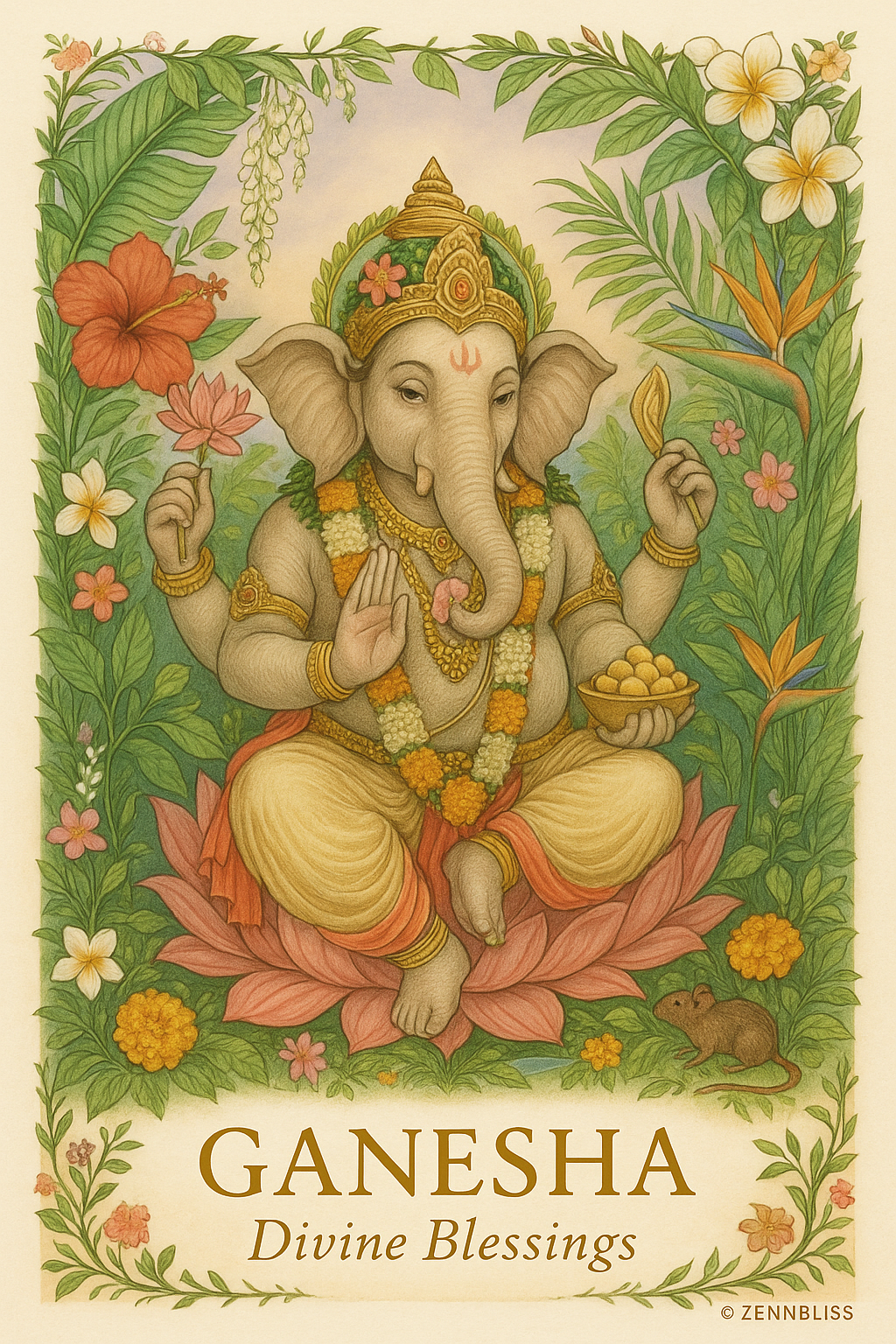 Hindu Prayer Affirmation inspiration. Cards Set - 60 Unique Designs